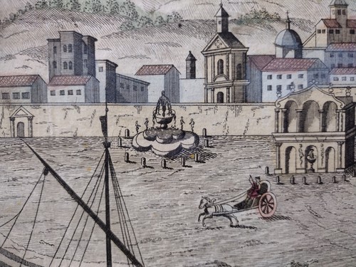 Palermo Sicilia acquaforte originale 1780 Prospetto Remondini stampa antica - Picture 3 of 9