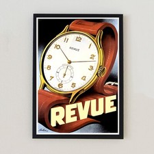 Poster Orologio Pubblicitario Olandese Montre Revue 1945 Retro 7x5 Decorazione Parete Stampa Arte