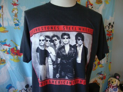 Vintage 80's The Rolling Stones 1989 Steel Wheels Budweiser tour T