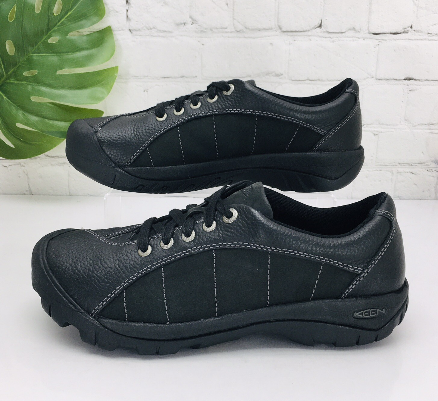 Scarpe stringate Keen donna Presidio pelle nera taglia 9 5 escursionismo lavoro 1011400