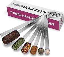 Premium Stainless Steel Measuring Spoons set - 7-Piece Kitchen Measuring Spoons 