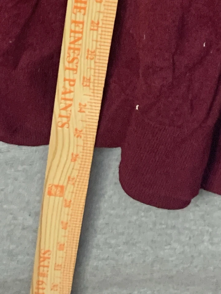 Croft & Barrow Mens Sweater Shirt Long Sleeve Burgundy Gray Plaid Extra Large XL - Image 4 of 4