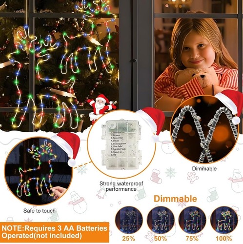 Renna di Natale Luminosa, 2pz 50 LED Luci Natale Esterno Lucine Decorative - Foto 10 di 15