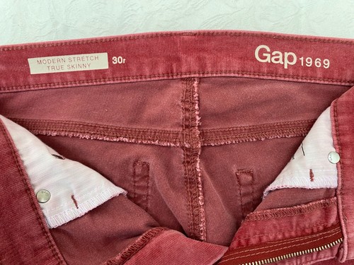 Gap Jeans Modern Stretch True Skinny 1969 thin cord waist 31 inch worn twice VGC - Picture 8 of 11