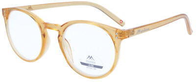 Transparent-Orange Lesebrille/Lesehilfe MIKY (MR55) modernes Panto-Design | NEU 