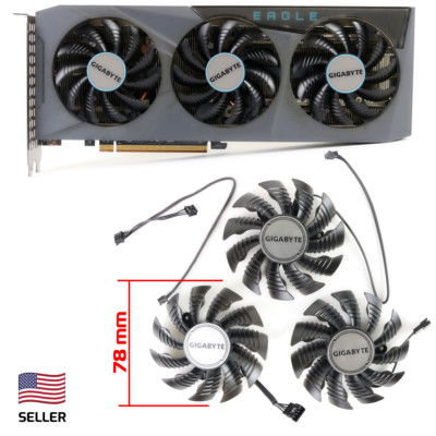 Full Set GPU Fans 78mm Gigabyte 6600 6700 XT Eagle Gaming OC GA81S2U | US Sel...