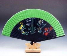 Bamboo Folding Hand Fan Flowers Bamboo Party Wedding Favor FREE STAND 07271601