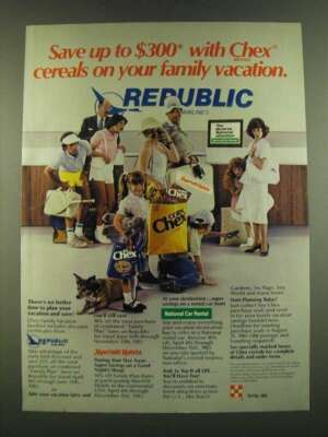 1983 Ralston Chex Cereal Ad - Save up to $300 with Chex cereals on your family