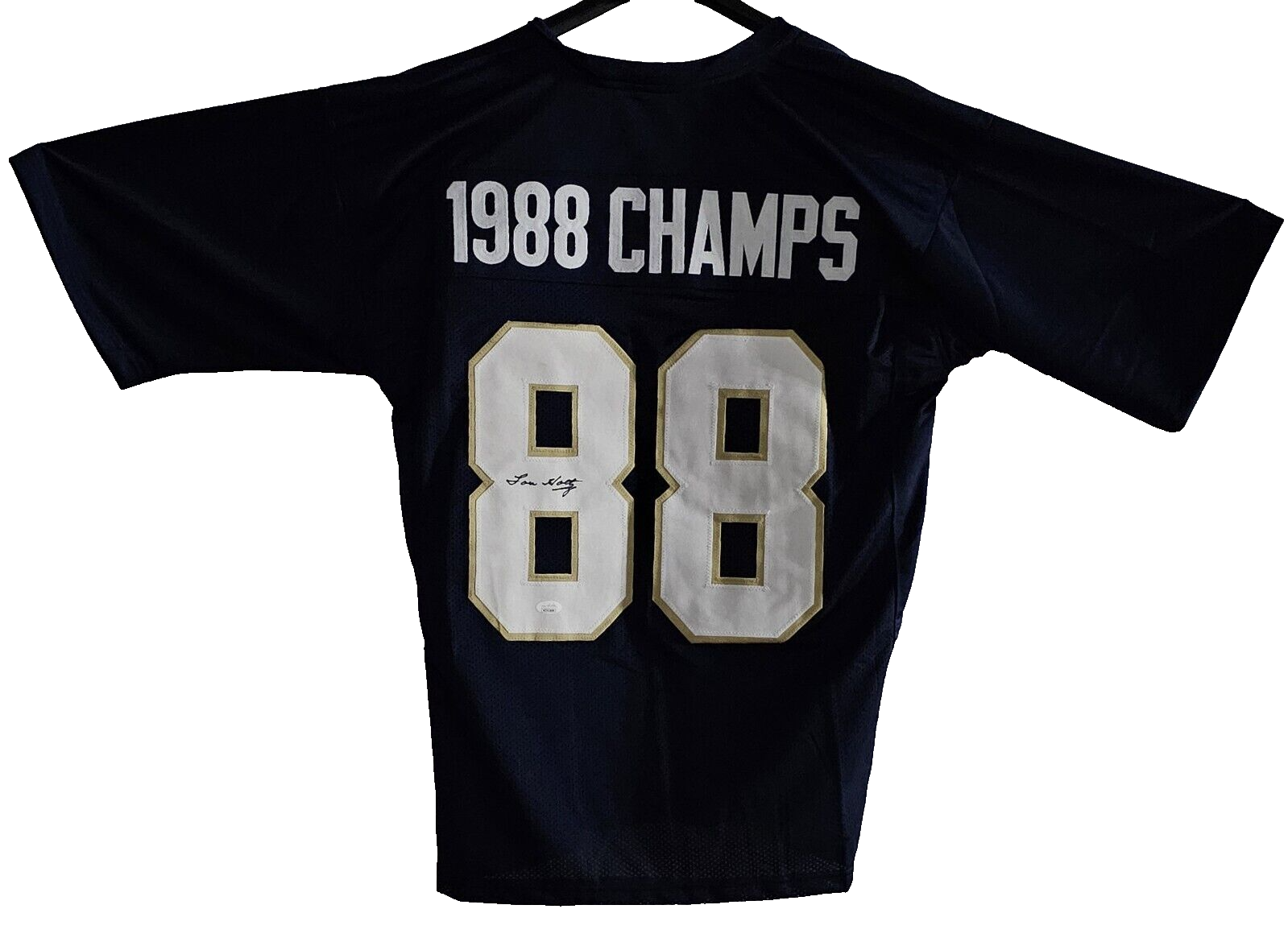 1988 Champs (Lou Holtz) Autographed Signed Notre Dame Fighting Irish Football Jersey 