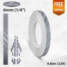 CARBON FIBER GRAY 1/4" 6mm PIN STRIPE Car Model Streamline TAPE Vinyl Sticker