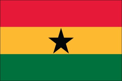 3x5 Foot (90x150 cm) Ghana Polyester Indoor/Outdoor Flag with Two Grommets