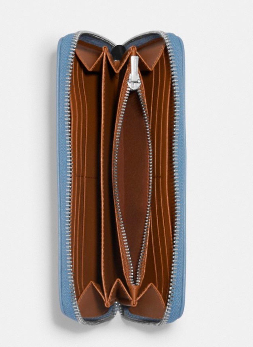 COACH Long Zip Around Wallet - CH369 In Signature Chambray Denim