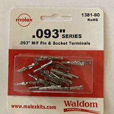 Molex 1381-80 connector pins .093 male female, wire size 22-18AWG 10 pcs. ea.