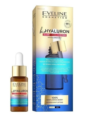 Eveline BioHyaluron Retinol Antiwrinkle Eye Rollon Filling Serum Face Cream 60+ - Picture 5 of 6