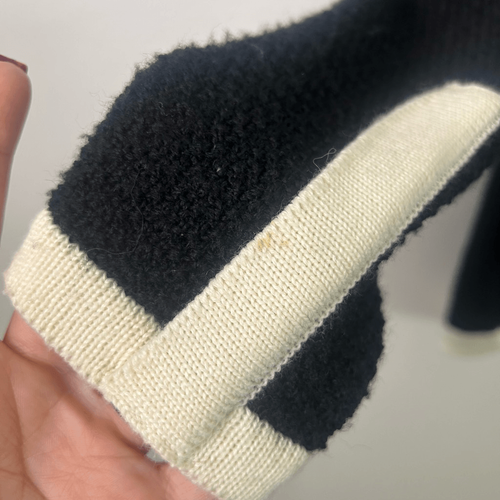 Edward Achour Paris Black Open Front Wool Preppy Cardigan Sweater Women's US 8 - Picture 5 of 13