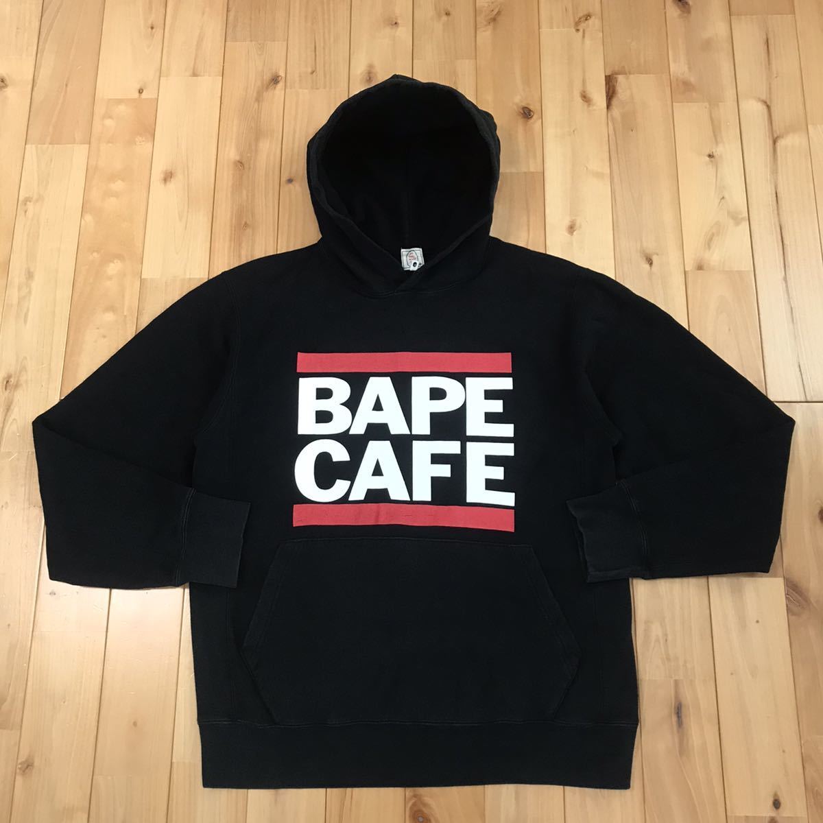 vintage BAPE CAFE pullover hoodie Black NIGO A Bathing Ape Size M