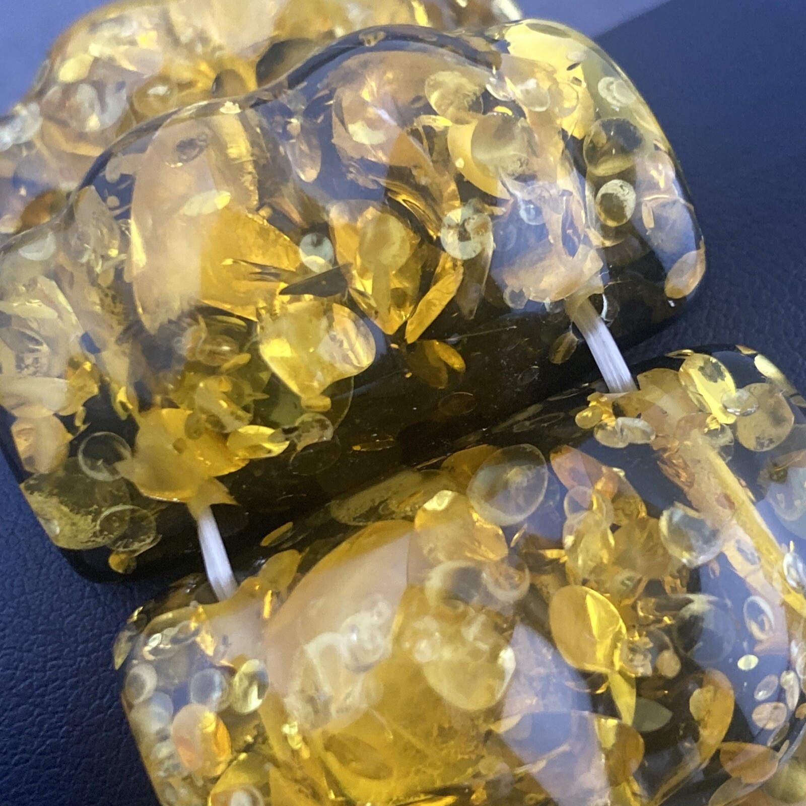 Gold And Black Bumpy Lucite Statement STRETCH BRA… - image 4