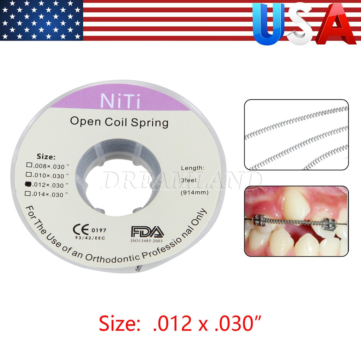 Italia Enit Bobina Di Molle Aperte In Niti Per Ortodonzia - Diametro 0.010/0.012 Pollici, Lunga 3 Piedi (914 Mm) Spring Dentali Per Apparecchio - Foto 3