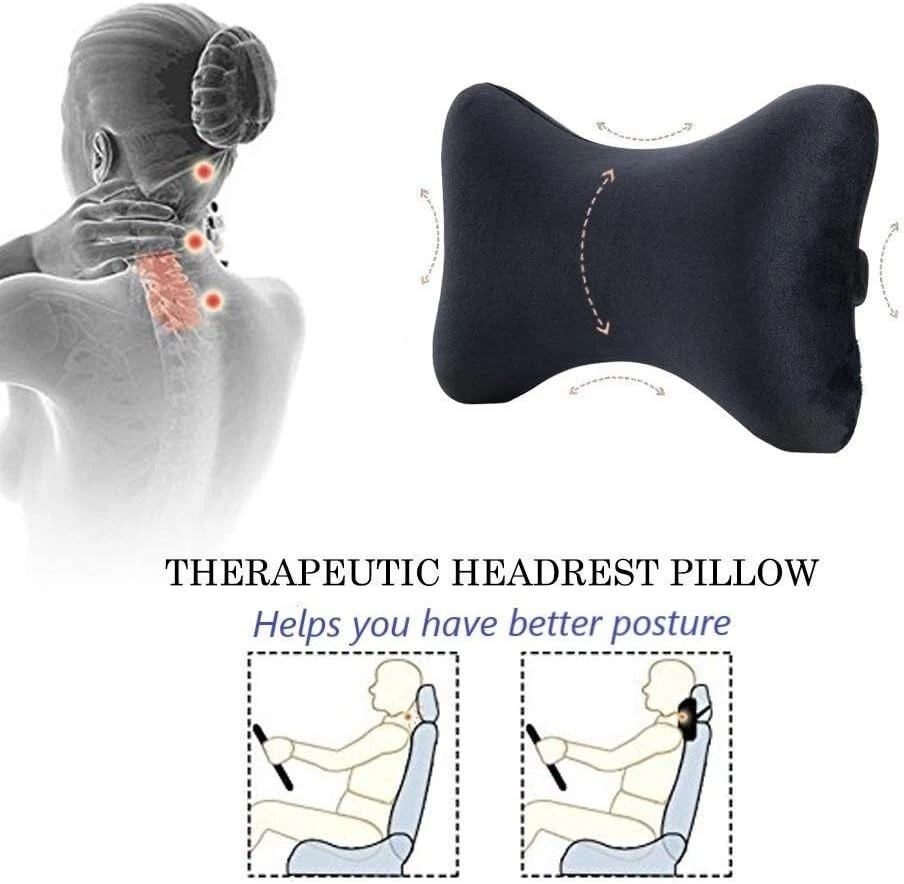 Coussin De Soutien Pour Le Cou Universel Pour Siège De Voiture 2X HQ En Cuir PU - Photo 4/4