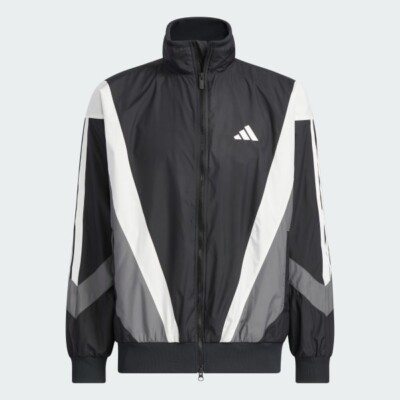 adidas Must Haves Loose-Fit Mesh Windbreaker Jacket Black