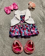 Build A Bear BFF Satin Tutu Dress Costume Outfit With Headpieces And Shoes