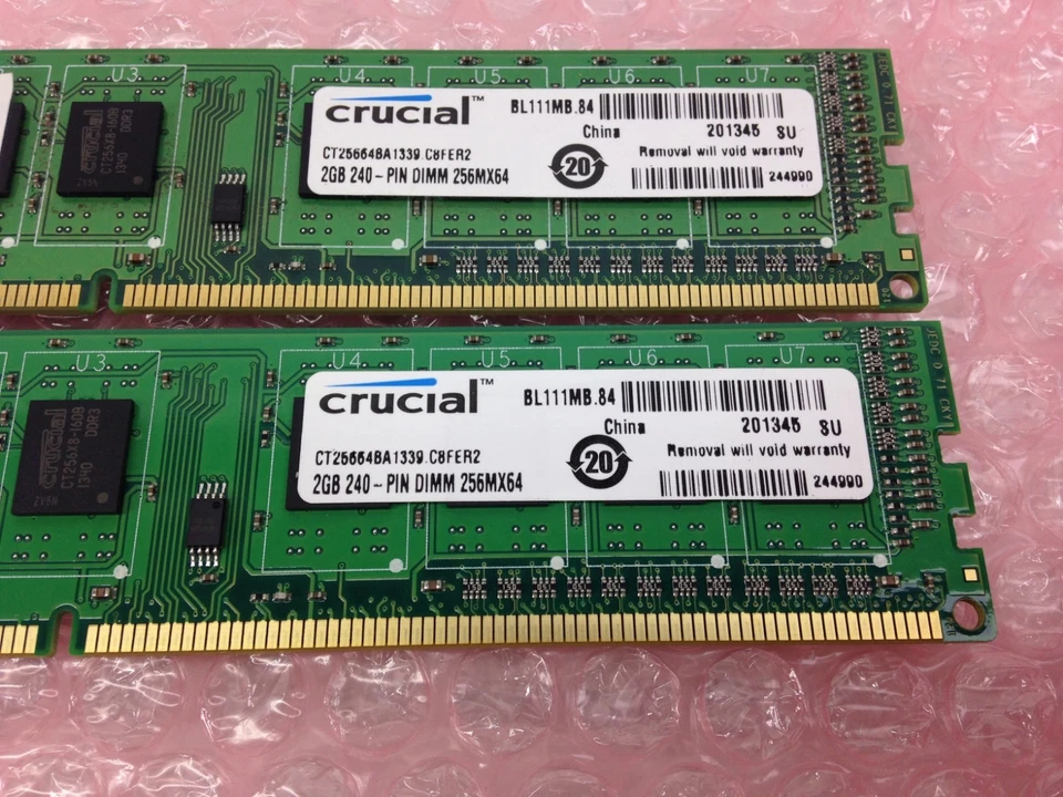 Crucial 4GB (2x2GB) 240-PINN DIMM 256MX64 DDR3 RAM CT25664BA1339.C8FER2 RAM - Image 2 of 4
