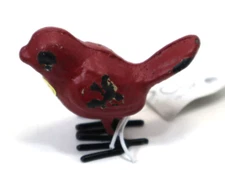 EEBOT 1x rustic red distressed COLORFUL mini cast iron bird figurine Ganz 