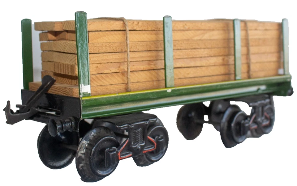 1910-1915 Pre-War  Bing 1-gauge large wood carrier freight wagon - Image 4 of 4