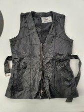 Vintage womens leather waistcoat 38" chest (4364)