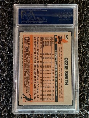 1983 Topps Baseball #540 Ozzie Smith PSA 10 | eBay