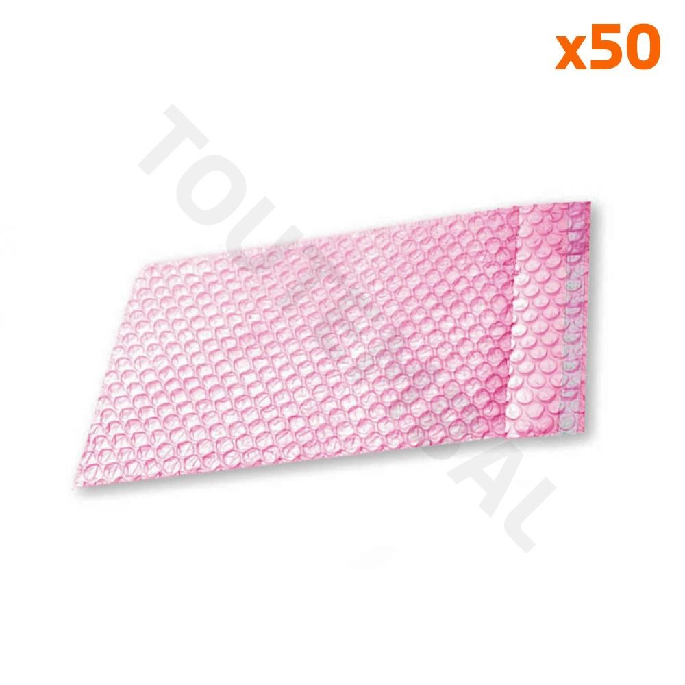 Sachet bulles antistatique 250x300mm ESD rose pour composants électroniques (lot de 50)