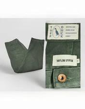 Taylor Stitch Tuff Duck Mens 34x28 Double Knee Canvas Hemp Chore Pant Button Fly