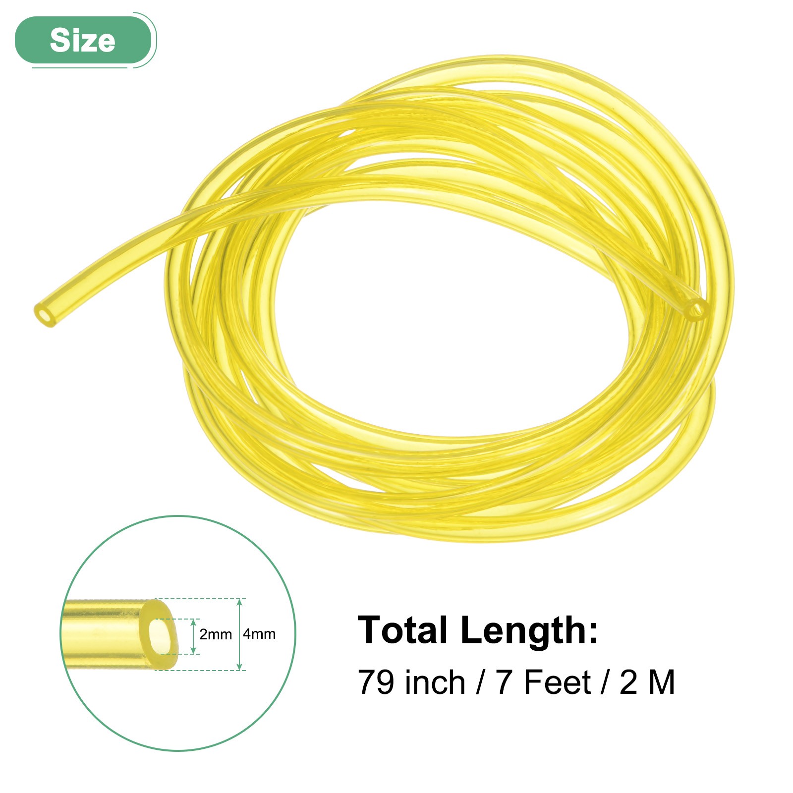 Tubing Carburetor Fuel Vent Line 2mmx4mmx2m Polyurethane Gas Oil Tube Yellow