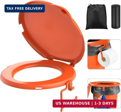 PAHTTO Portable Toilet Seat for 5 Gal Buckets, Camping Toilet Seat with Lid for