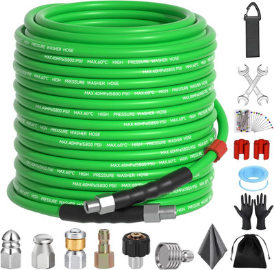 Sewer Jetter Kit for Pressure Washer 100 Ft，Drain Cleaner Hose 1/4 Inch NPT Corn