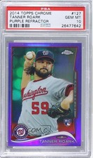 2014 Topps Chrome Retail Purple Refractor Tanner Roark #127 PSA 10 GEM MT m5x