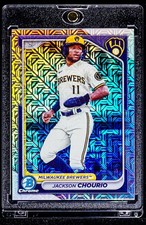 Jackson Chourio RARE REFRACTOR ICE HOLO PRIZM INVESTMENT ROOKIE CARD Brewers SSP