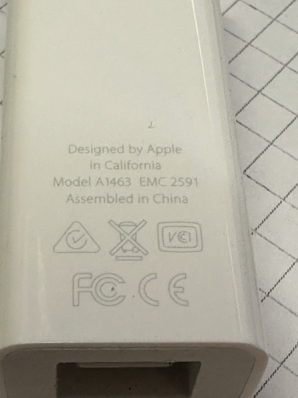 Apple A1463 Thunderbolt to FireWire Adapter Genuine Original 1394 FireWire 800