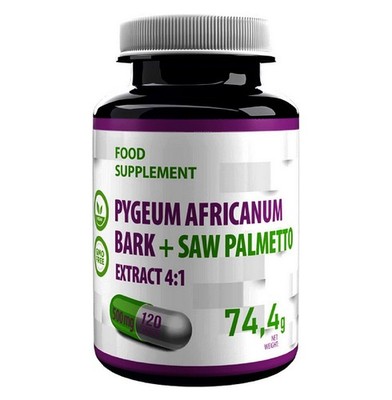 Pygeum Africanum Bark + Saw Palmetto Complex 500 mg 120 Capsules, Extract 4:1