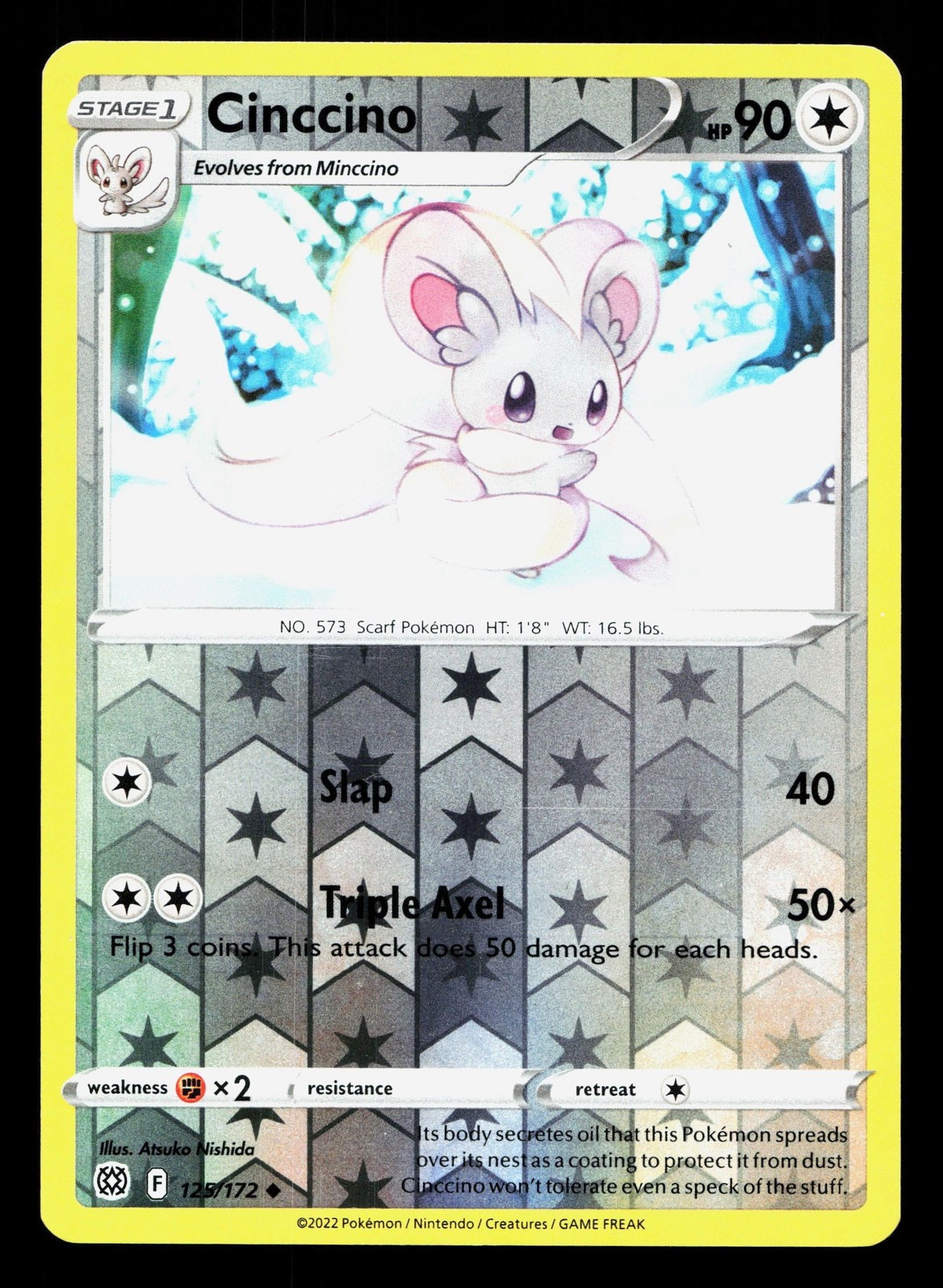 Cinccino 125/172 Brilliant Stars NM Reverse Holo Pokemon Card TCG
