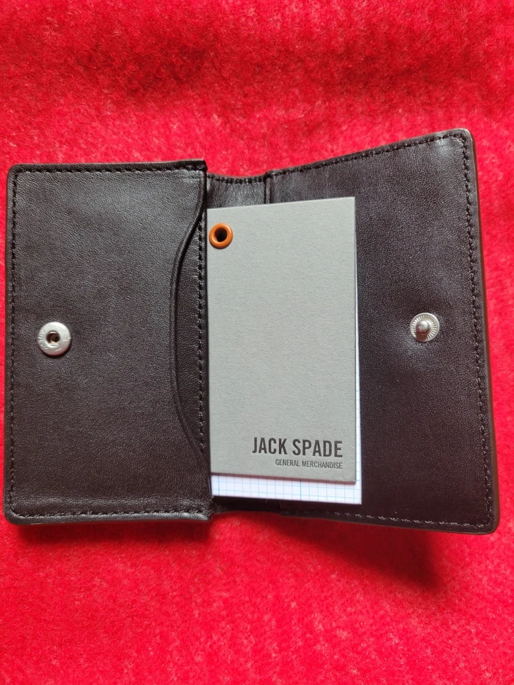 JACK SPADE Vertical Card Case leather Wallet holder NWT + Box holiday gift Men's - Image 3 of 4