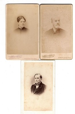 cdv Pierre Petit, Büsten Herren und Damen C:1860-70