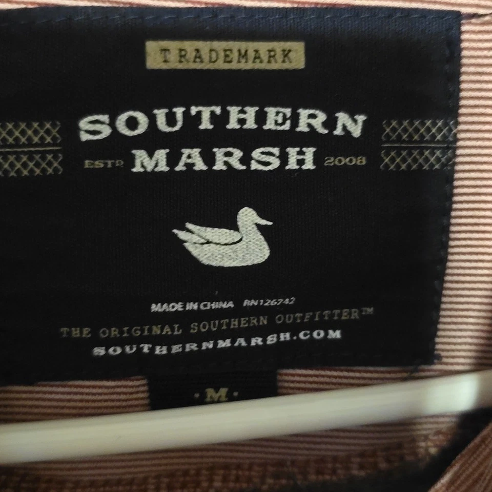 Pullover Southern Marsh Endzone rendimiento a rayas granate para hombre talla mediana Foto 4 de 4