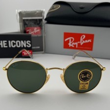 Ray-Ban Sunglasses RB3447 Round Metal Gold Frame Green Classic Lens 50mm Unisex