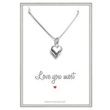 Tiny Heart Necklace, Silver Heart Necklace, Sterling Silver Heart Necklace, Gift