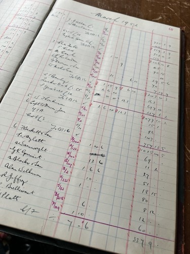 Vintage Ledger Cash Book Handwritten Written Accounts Farming WW2 1947 Prop Old - Picture 10 of 14