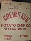 Vintage Advertising Cardboard Empty Box Potato Chips Slatington PA Golden Sun — photo 1