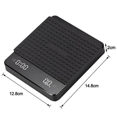 1 Set Elektronische Kaffeewaage mit Silikonpad Digitale Kaffeewaage mit Timer L