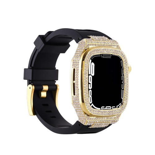 Bling Diamond Metal Case + Strap AP Mod Kit for Apple Watch Series 10 9 8 7 6 5 - 第 4/30 張圖片