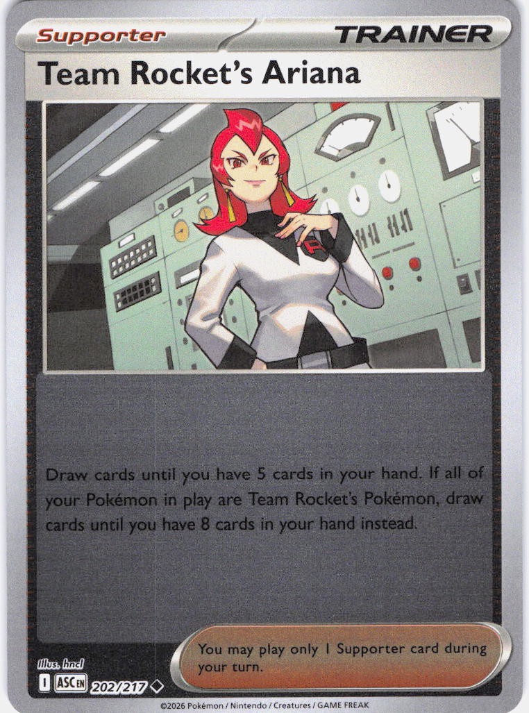 Team Rocket's Ariana Ascended Heroes 202/217 Reverse Holo Pokemon TCG NM
